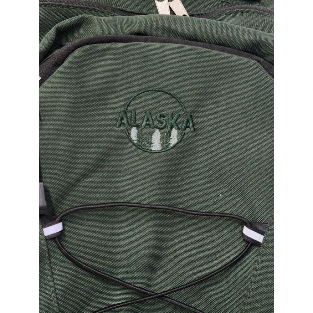 Alaska Green Canvas Backpack 2 Zipper. - Picture 3 of 15